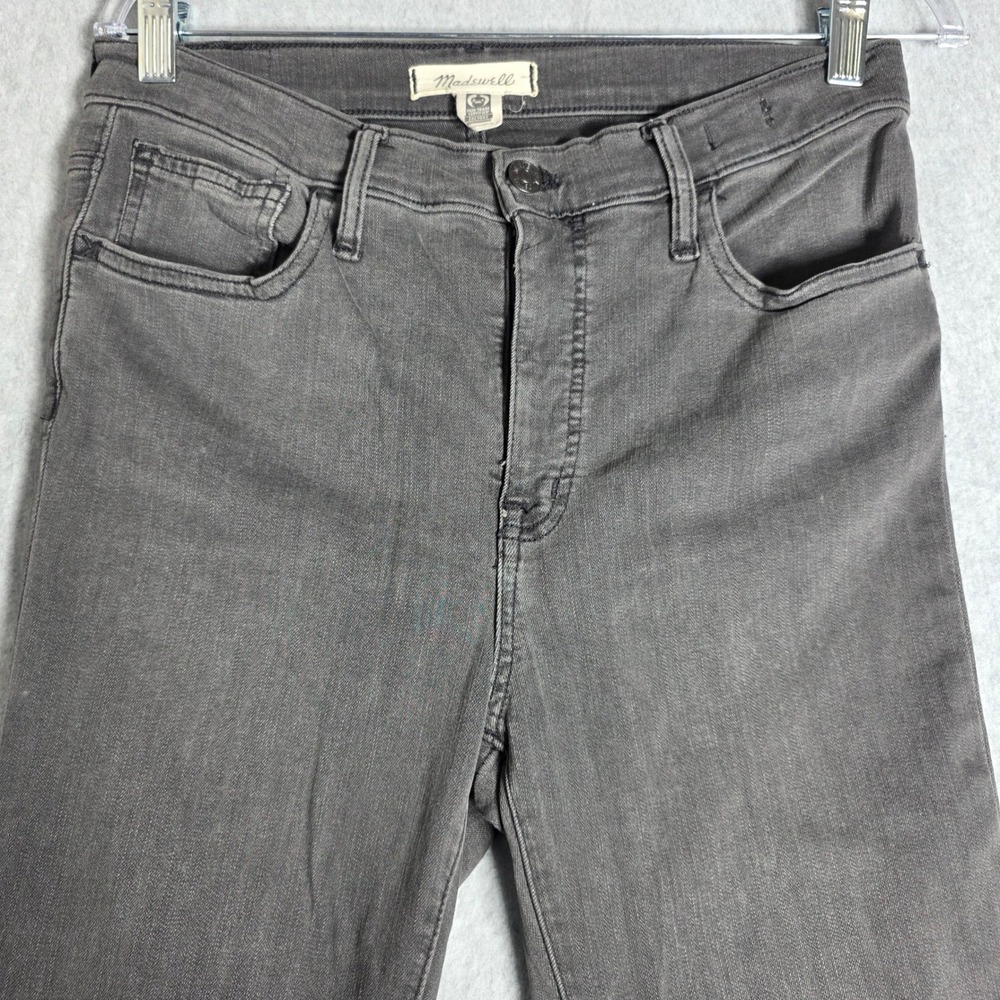 Madewell 10 High-Rise Skinny Jeans Women 27 Gray Raw Hem Stretch Denim Pants